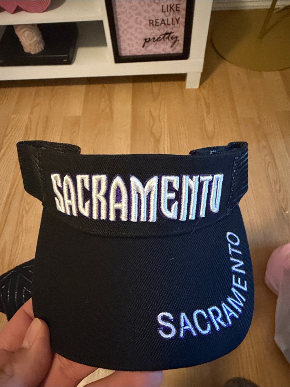 Sacramento Black Visor with Adjustable Back